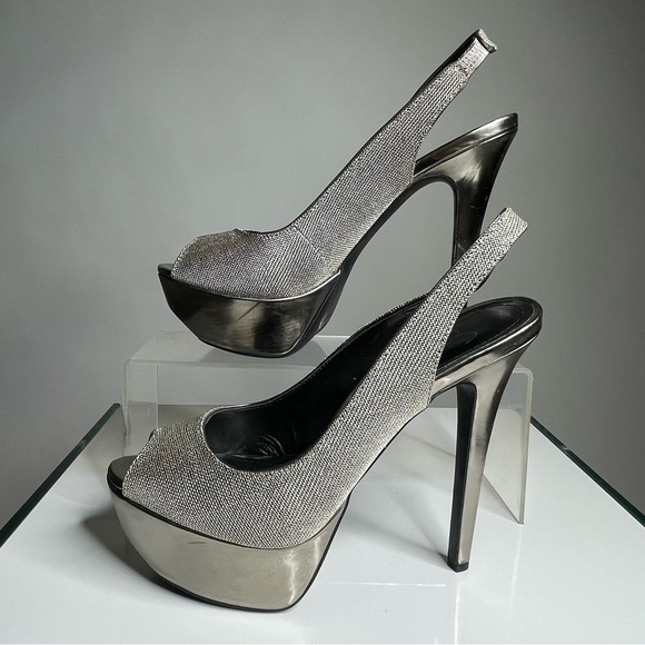 Jessica Simpson Silver Party, Evening, Prom, Formal Platform Stiletto High Heel - Picture 3 of 14